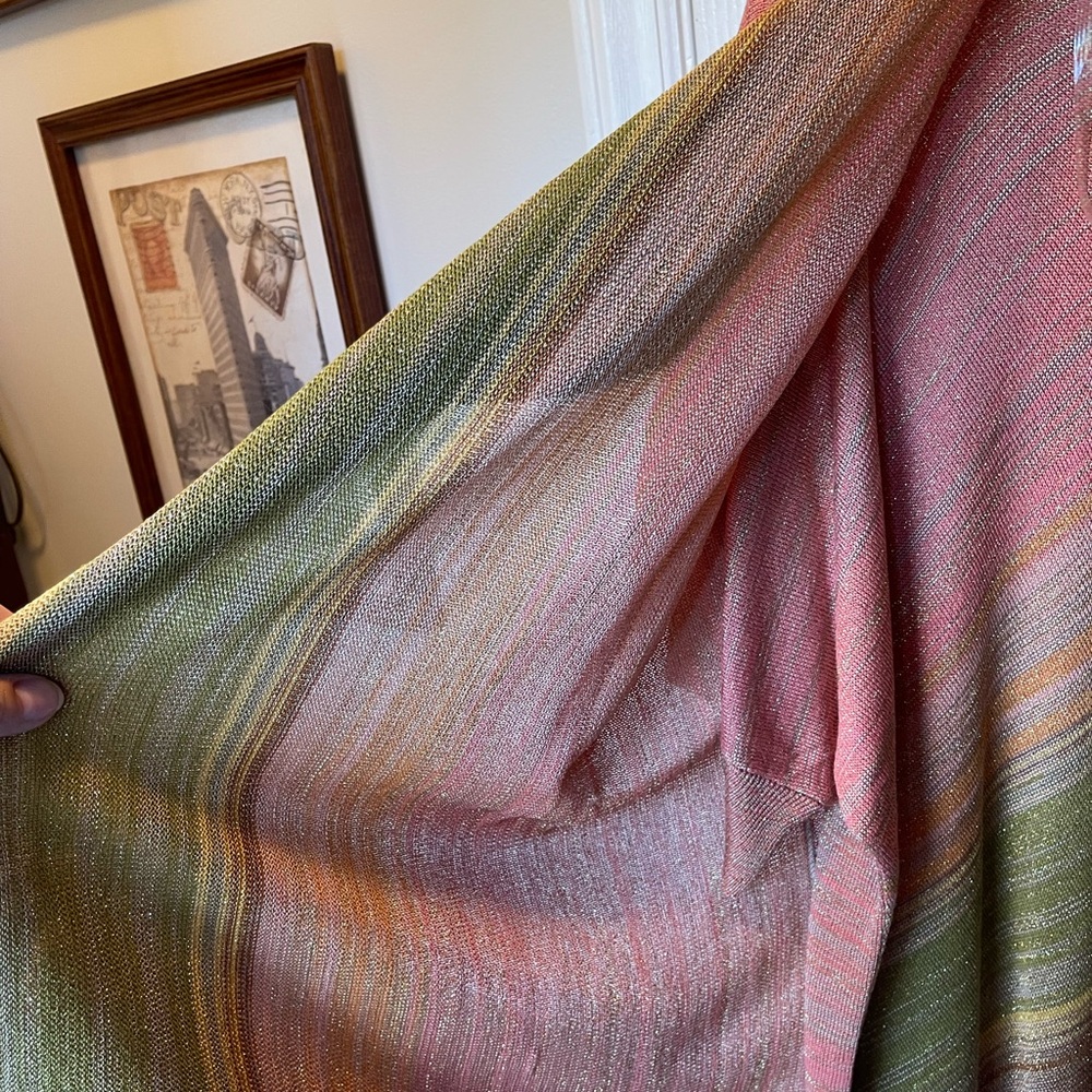 NWT Ruby Rd. Coral Multicolor Striped Top with Cardigan 2 piece Set! size XL - Picture 5 of 7